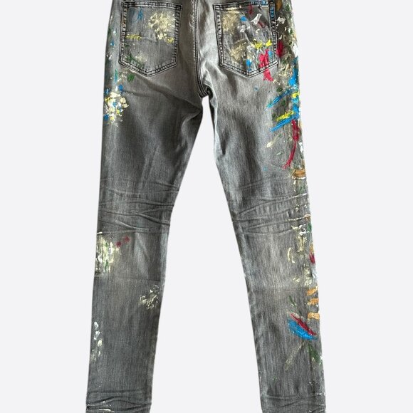 Amiri Grey Distressed Painter Jeans - Picture 2 of 4